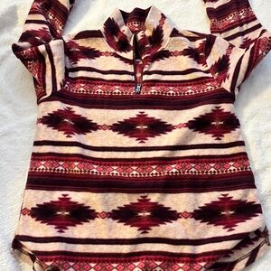 Aztec Pattern Quarter-Zip Pullover